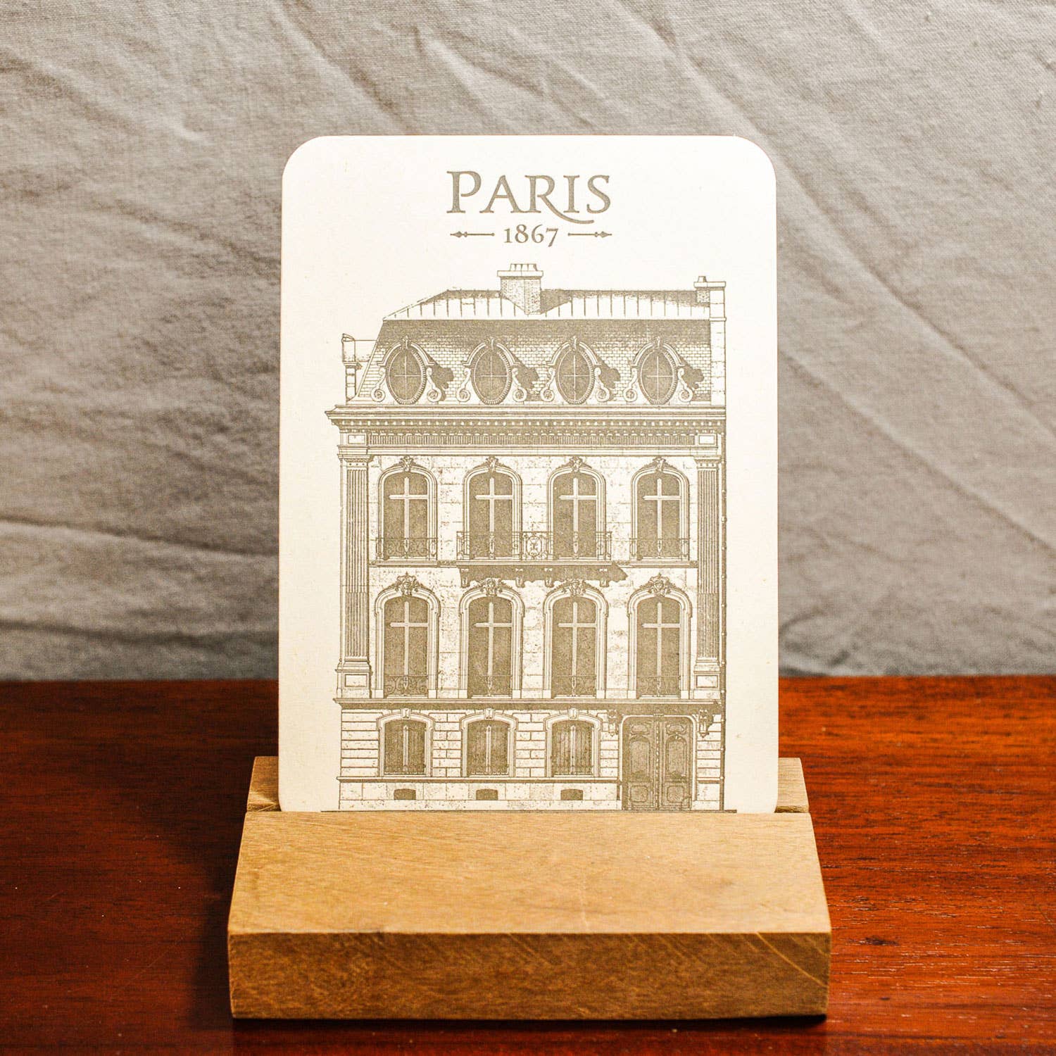 Card Parisian Building Champs-Élysées by L'Atelier Letterpress