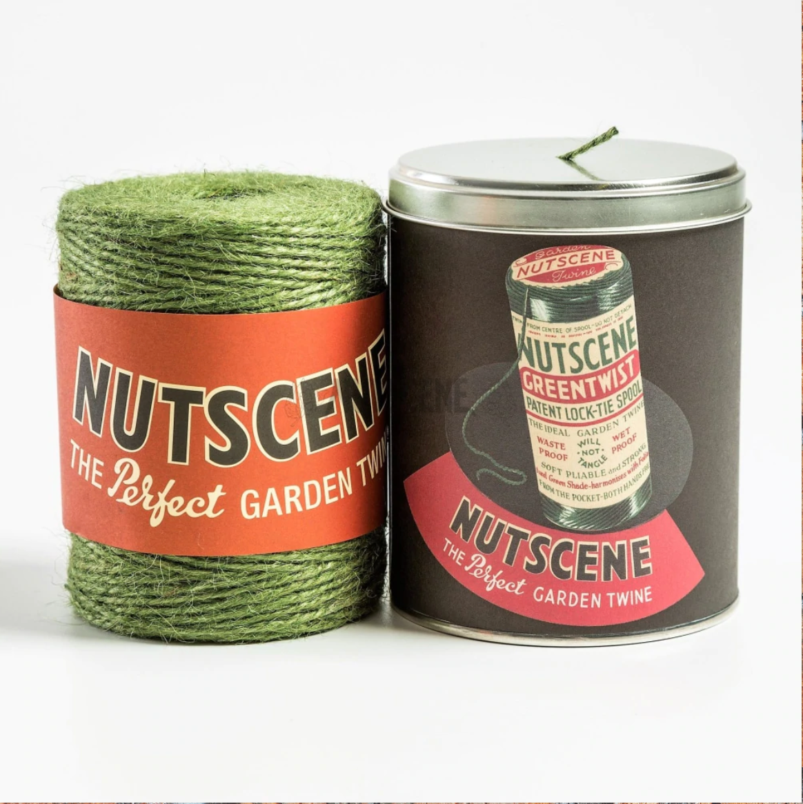 Nutscene® Green Twine in a Tin Retro Style