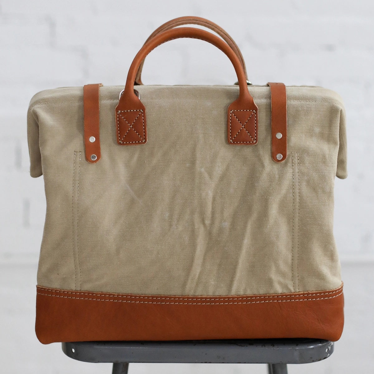 FORESTBOUND one of a kind 1940's Era Salvaged Canvas and Work Apron Carryall | Canvas Utility Bag | Forestbound Bag | Weekend Canvas Bag