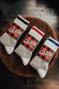 Cabin Sock | Eco-cotton | Red stripe sock Upstate Stock