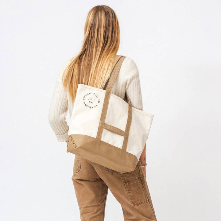 Market Canvas Tote in Natural & Khaki Forestbound Bags - Harold&Charles