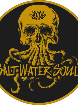 Metallic Gold Skully Decal by SALTWATERSOUL