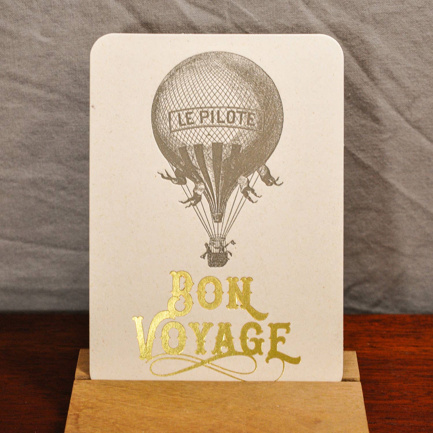 Greeting Card Bon Voyage Hot Balloon by L'Atelier Letterpress - Harold&Charles