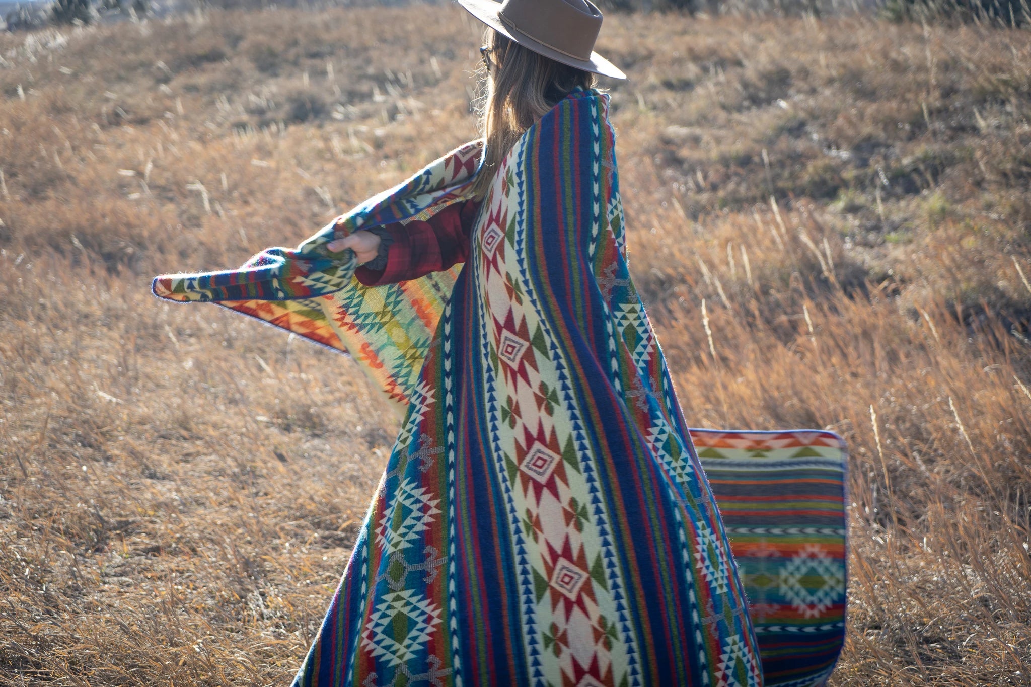 Andean Alpaca Wool Blanket - Galapagos Multi colors