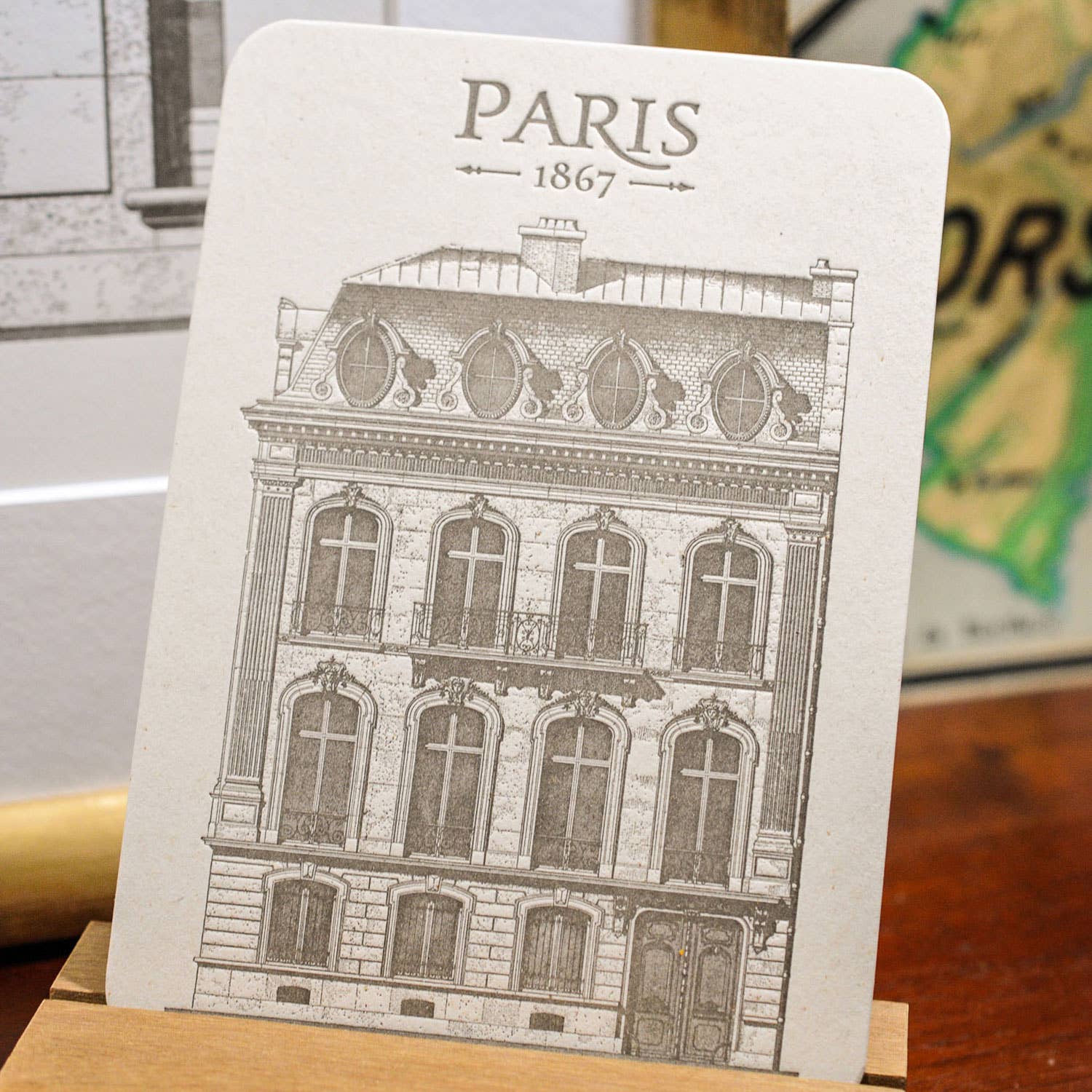Card Parisian Building Champs-Élysées by  L'Atelier Letterpress - Harold&Charles