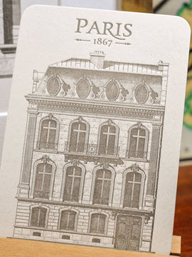 Card Parisian Building Champs-Élysées by  L'Atelier Letterpress