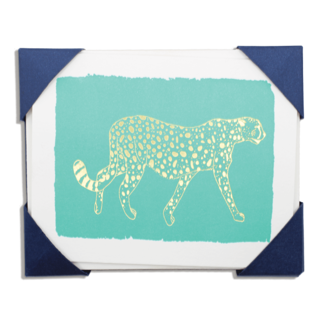 Cheetah Luxury Letterpress Printed Cards Pack of 5 - Harold&Charles