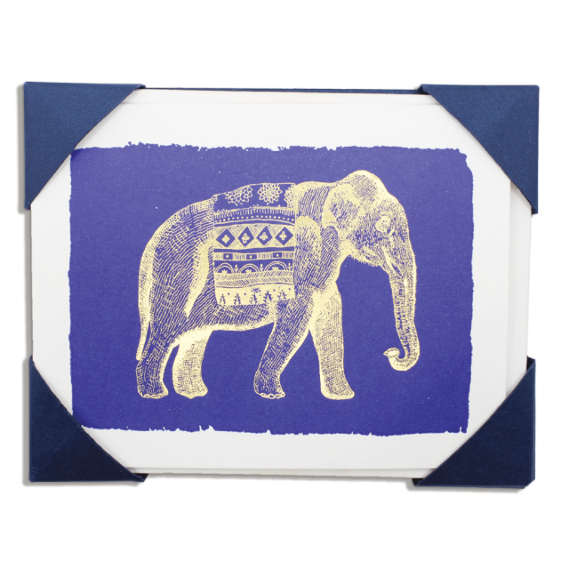 Blue Elephant Luxury Letterpress Printed Cards Pack of 5 - Harold&Charles