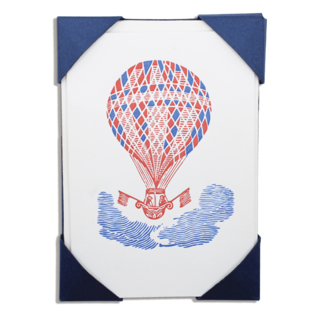 Hot Air Balloon Luxury Letterpress Printed Cards Pack of 5 - Harold&Charles