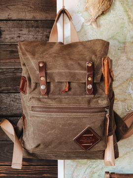 Canvas Backpack | Vintage Wax Duck Canvas Backpack | Canvas Rucksack | Laptop Canvas Backpack | Canvas Bag | Handmade Retro Backpack