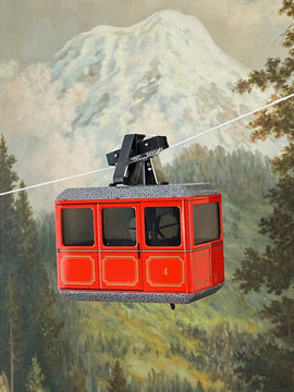 Red Tin Wind Up Cable Car by Kovap