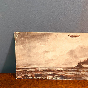 WW1 'Hold to light' Postcard Zeppelin Submarine - Harold&Charles