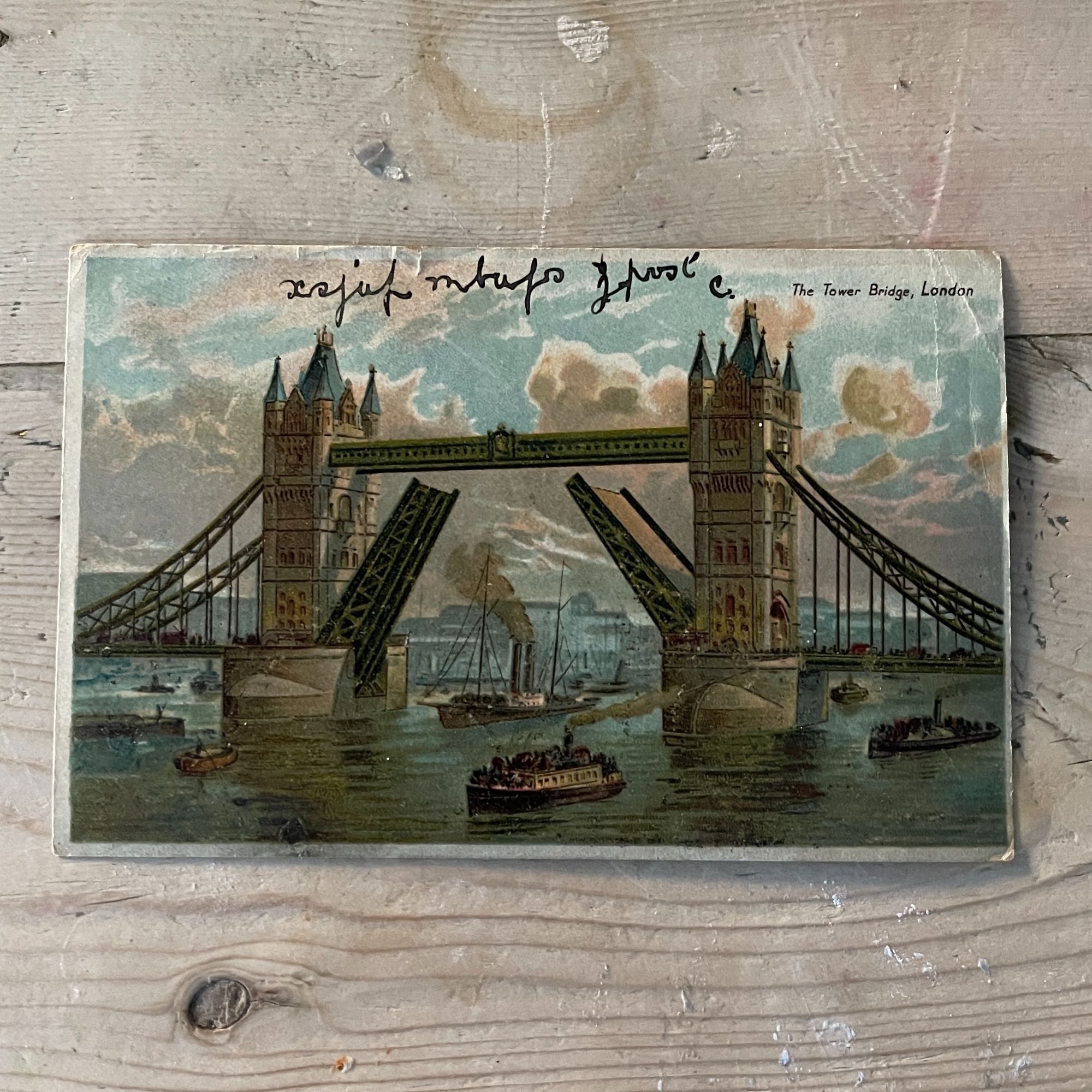 London Bridge hold to light postcard - Harold&Charles