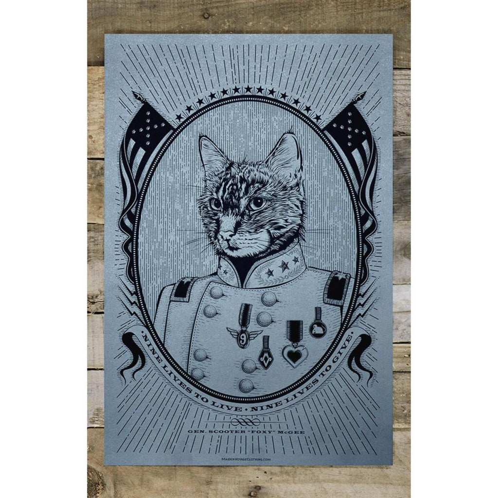 Nine Lives to Live, Nine Lives to Give Poster Cat Poster - Harold&Charles