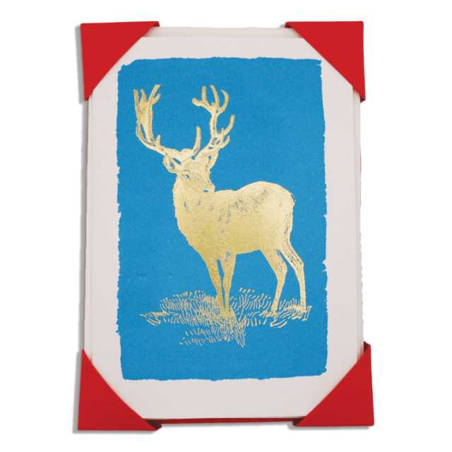 Christmas Stag on Tiffany Luxury Letterpress Printed Cards Pack of 5 - Harold&Charles