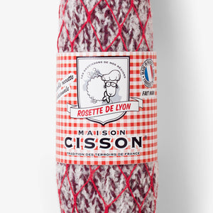 Knitted The Rosette of Lyon with Red Filet Knitted Sausages by Maison Cisson - Harold&Charles