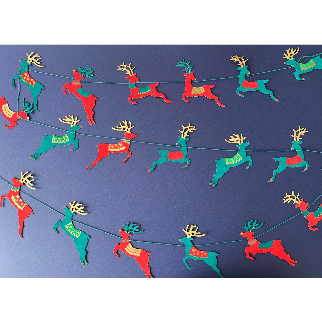 Colourful Reindeer Paper Garland