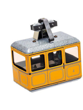 Yellow Tin Wind Up Cable Car